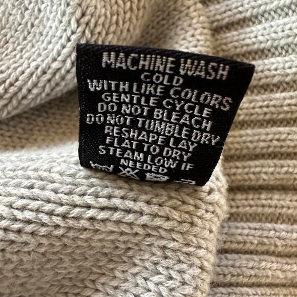 JB HOLT Mens Fulton Lincoln Cotton Chunky Sweater Shawl Size Large Gray Dadcore - Picture 12 of 12